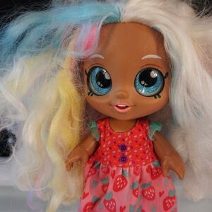 Kindi Kids Doll Rainbow Hair Strawberry Dress Moose Toys 10 inch